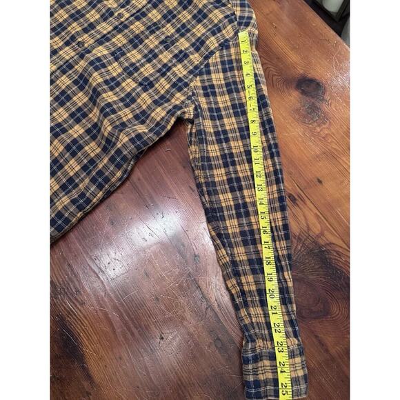 Barbour Shirt Men’s Size Medium Flannel Yellow Brown Plaid The Steve McQueen - Picture 5 of 13